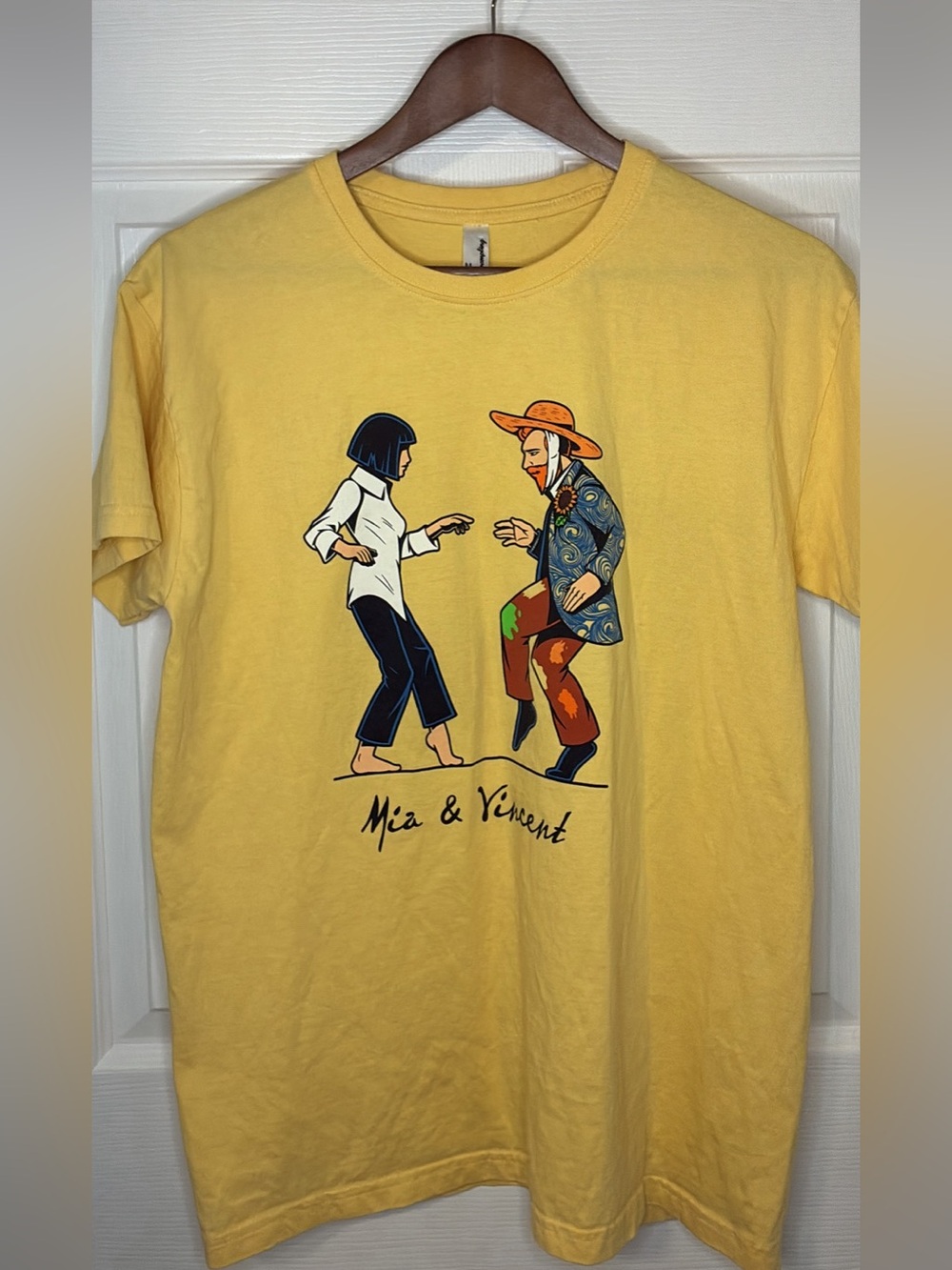 Pampling Pulp Fiction Van Gogh Parody T shirt unisex
